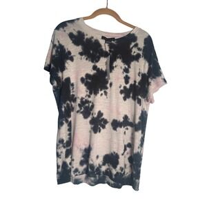 Sanctuary Women's Perfect Tie Dye‎ T Shirt Short Sleeve Black Pink Large Revolve